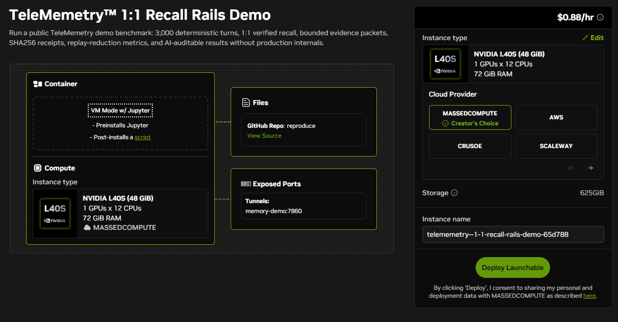 Launchable deploy page